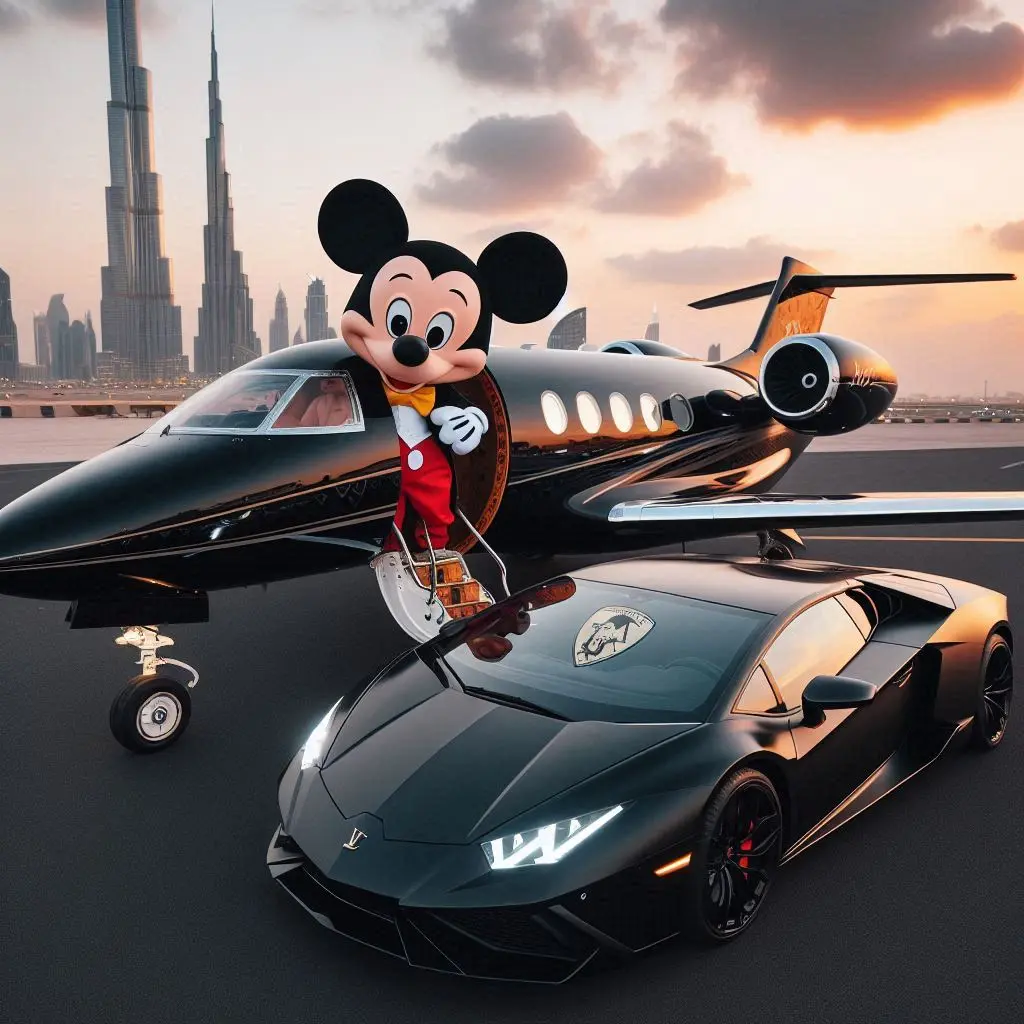 private jet and lambo mickey 90x90