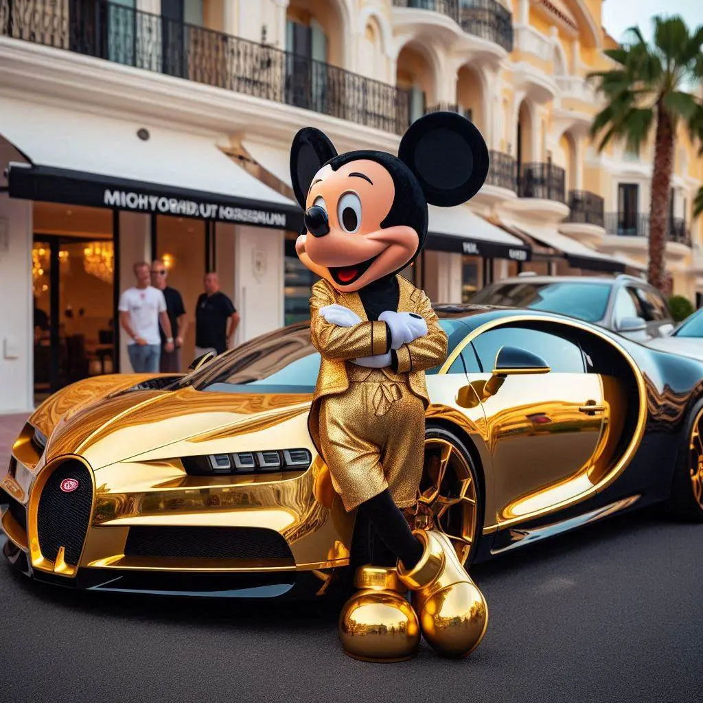 Cuadro mickey bugatti 90x90
