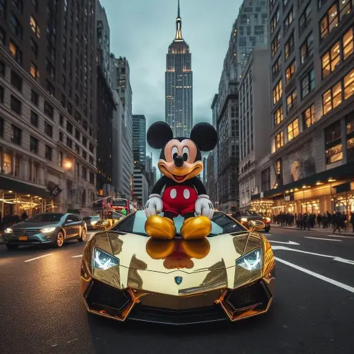 Gold lambo and Mickey 90x90